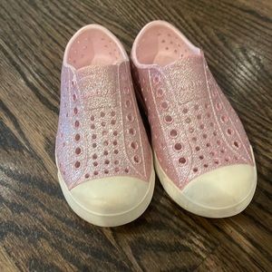 Pink glitter natives shoes size c9